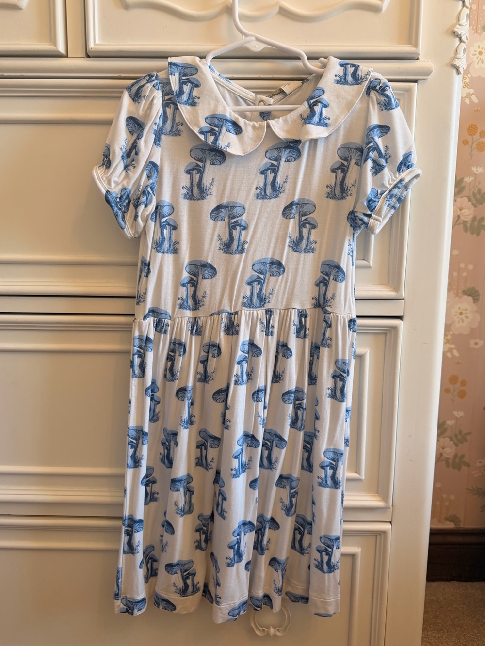 Kate Quinn girls bamboo blue mushroom dress